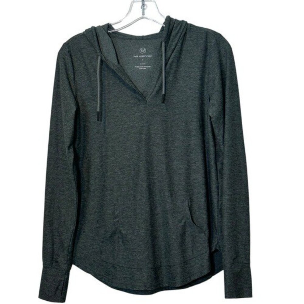 We Wander Women's S Heather Green Hoodie Lightweight Running Pullover Stitch Fix